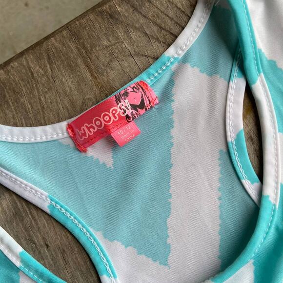 Whoops! Girls Dress Size 10 12 Maxi Blue White Chevron Sleeveless Tank - Picture 5 of 10